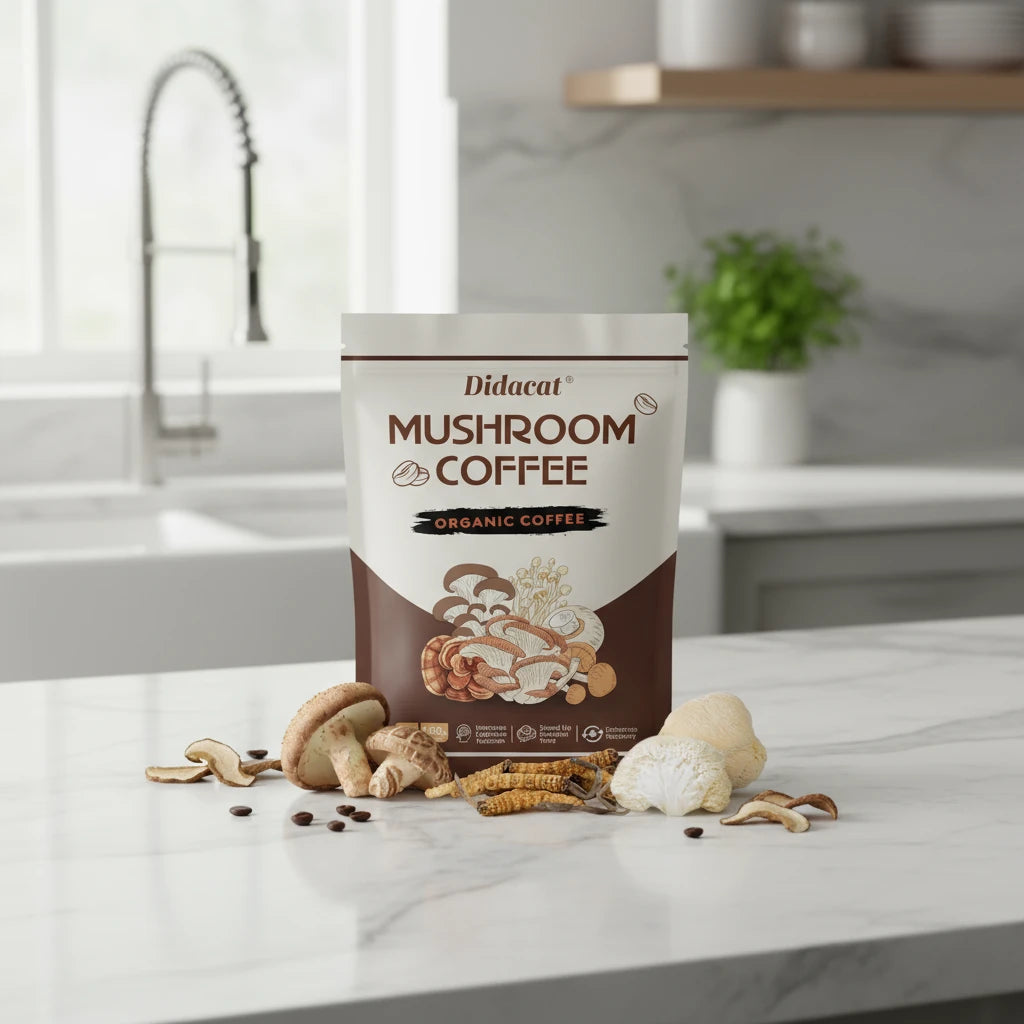 Mushroom Coffee - Organic Coffee, Lion's Mane, Chaga, Cordyceps, Reishi,shiitake