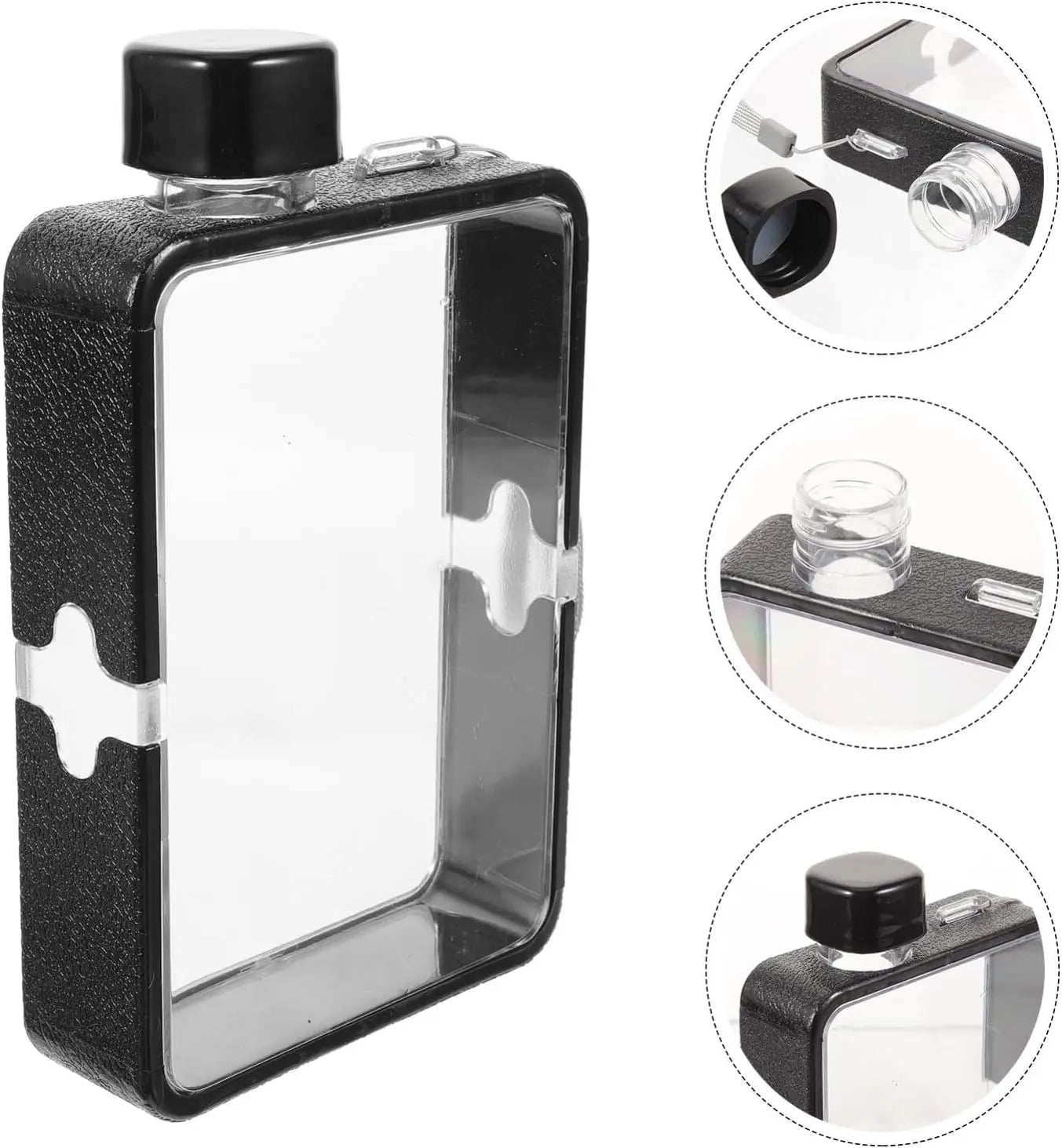 Portable Transparent Plastic Water Bottle - Flat, BPA-Free, Handbag-Friendly DIY Flask