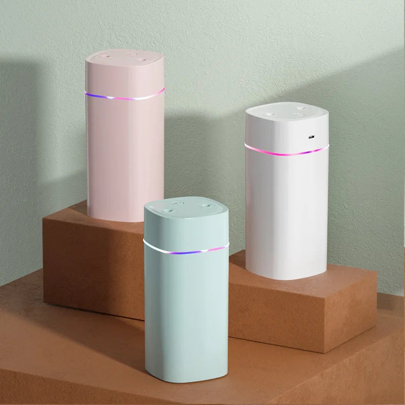 Dual-Nozzle USB Humidifier | 800ml/H Super Mist & Ultra Quiet | Car/Home Moisturizing Device