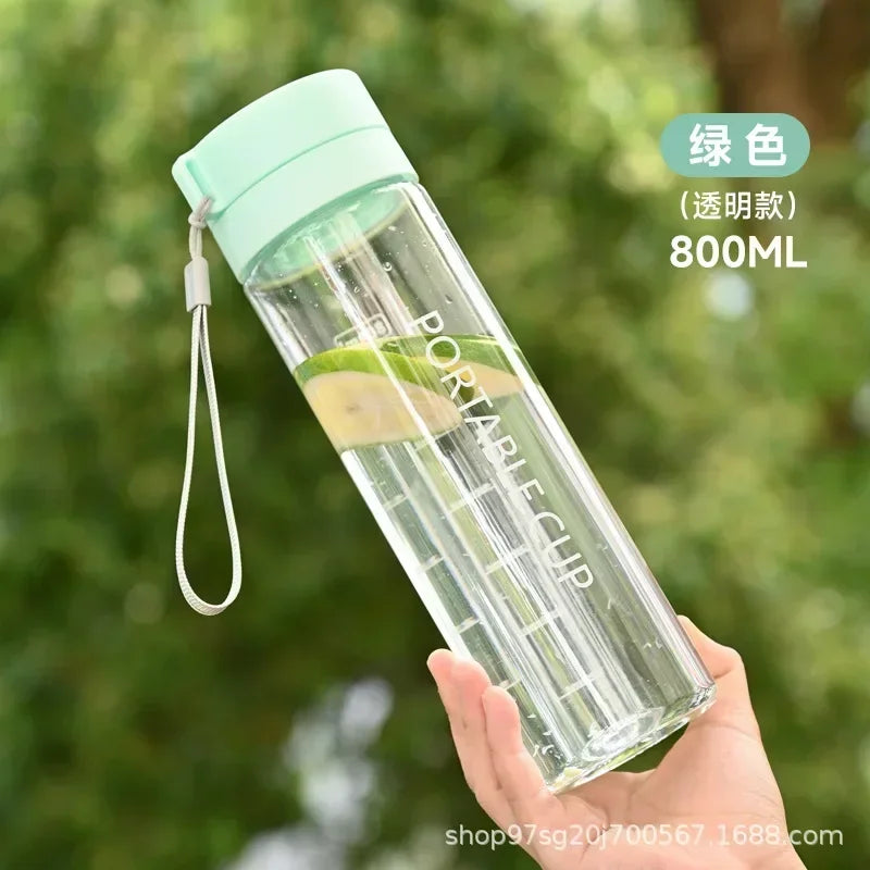 Water Bottle 600/800ml Portable Travel Sport Bottle Equipped with Filter Children's School Anti Drop Water Cup with Lifting Rope