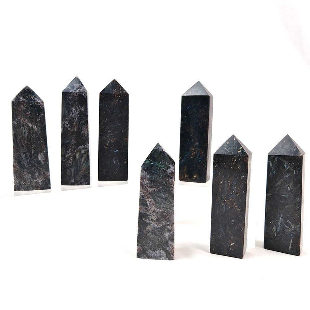 Astrophyllite Tetrahedron Natural Crystal Polishing Craft Crystal Shining Gemstone Meditation Energy Home Decoration Ornament