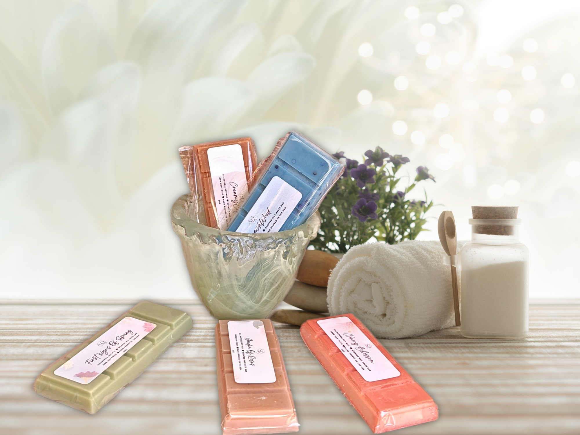 Wax Melts bar - Spa & Relaxation  – Calming Aromas for Wellness, Self-Care & Gift Sets